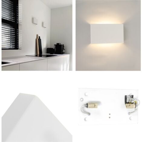 QAZQA otan - Applique murale - 2 lumière - H 140 mm - Blanc - Moderne - éclairage intérieur - Salon I Chambre I Cuisine I Salle à manger