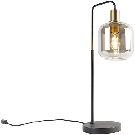 QAZQA zuzanna - LED Dimmable Lampe de table variateur inclus - 1 lumière - L 25.5 cm - Noir et Or - Design - éclairage intérieur - Salon I Chambre I Cuisine I Salle à manger (1/5)