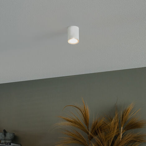 QAZQA ronda - Spot plafond, plafonnier - 1 lumière - Ø 80 mm - Blanc - Design, Moderne - éclairage intérieur - Salon I Chambre I Cuisine I Salle à manger