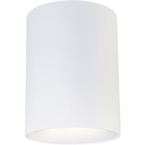 QAZQA ronda - Spot plafond, plafonnier - 1 lumière - Ø 80 mm - Blanc - Design, Moderne - éclairage intérieur - Salon I Chambre I Cuisine I Salle à manger