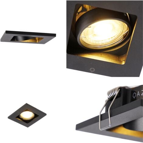 QAZQA qure - Spot encastrable - 1 lumière - L 100 mm - Noir - Design, Moderne - éclairage intérieur - Salon I Chambre I Cuisine I Salle à manger