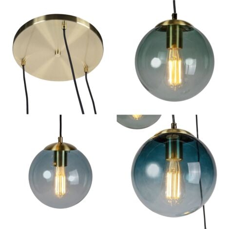 QAZQA pallon - Suspension - 3 lumière - Ø 450 mm - Doré/Laiton - Art Deco - éclairage intérieur - Salon I Chambre
