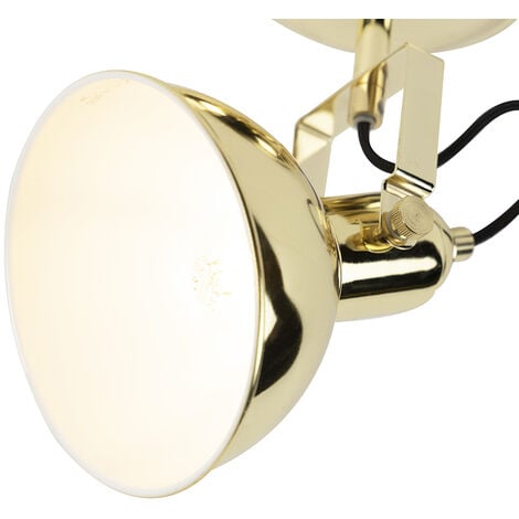 QAZQA tommy - Spot plafond, plafonnier - 1 lumière - L 19 cm - Doré - Rustique - éclairage intérieur - Salon I Chambre I Cuisine I Salle à manger