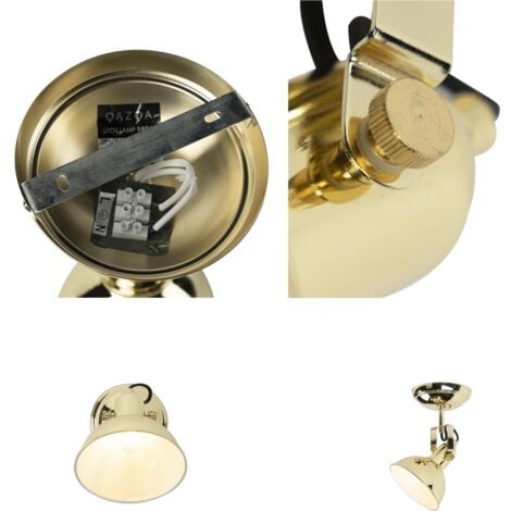 QAZQA tommy - Spot plafond, plafonnier - 1 lumière - L 19 cm - Doré - Rustique - éclairage intérieur - Salon I Chambre I Cuisine I Salle à manger