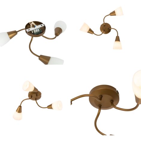 QAZQA madi - Spot plafond, plafonnier - 3 lumière - Ø 42 cm - Doré - Classique/Antique - éclairage intérieur - Salon I Chambre I Cuisine I Salle à manger