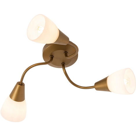 QAZQA madi - Spot plafond, plafonnier - 3 lumière - Ø 42 cm - Doré - Classique/Antique - éclairage intérieur - Salon I Chambre I Cuisine I Salle à manger