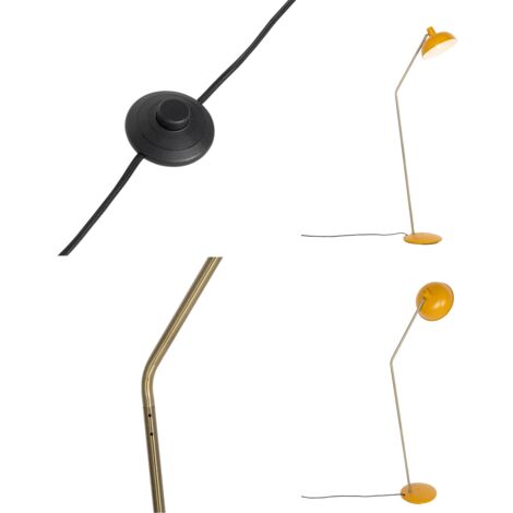 Qazqa Milou - Lampadaire - 1 Lumière - H 138 Cm - Noir - Rétro