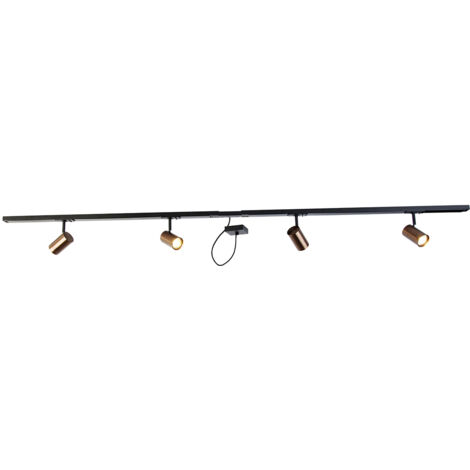 Spot Sur Rail QAZQA Jeana 194cm - 4 Spots LED Dimmables Noir
