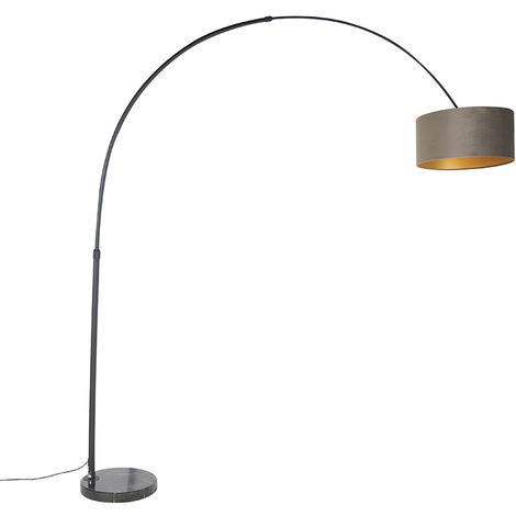 Jago® lampadaire à arc - rétro, vintage, abat-jour rotatif