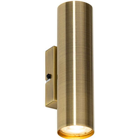 QAZQA jeana - Applique murale - 2 lumière - L 5.4 cm - Bronze - Moderne - éclairage intérieur - Salon I Chambre I Cuisine I Salle à manger