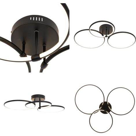 QAZQA joaniqa - LED Dimmable Plafonnier variateur inclus - 3 lumière - L 77.7 cm - Noir - Moderne - éclairage intérieur - Salon I Chambre I Cuisine I Salle à manger