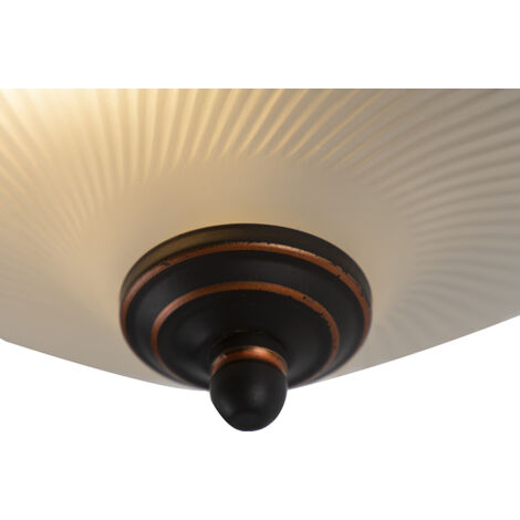 QAZQA classico - Plafonnier - 1 lumière - Ø 280 mm - Marron - Classique/Antique, Rustique - éclairage intérieur - Salon I Chambre I Cuisine I Salle à manger