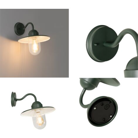 QAZQA kansas - Applique murale - 1 lumière - L 29.4 cm - Vert - Moderne - éclairage extérieur