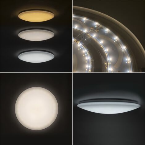 QAZQA extrema cl - LED Dimmable Plafonnier variateur inclus - 1 lumière - Ø 600 mm - Blanc - Moderne - éclairage intérieur - Salon I Chambre I Cuisine I Salle à manger