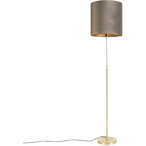 Lampe d'alimentation blanche avec abat-jour taupe et intérieur doré 40 cm -  Simplo