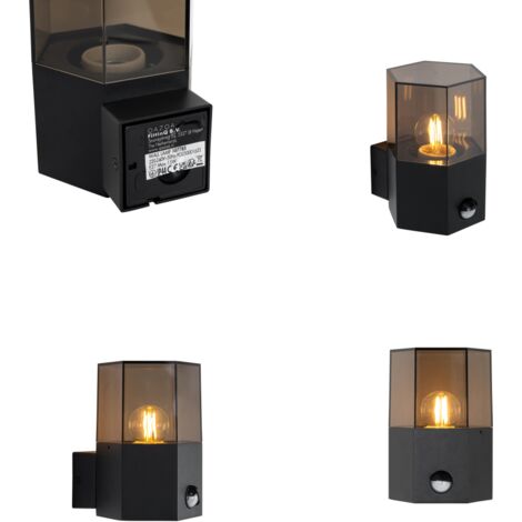 QAZQA denmark - Applique murale - 1 lumière - L 11.5 cm - Noir - Moderne - éclairage extérieur