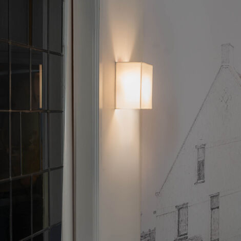 QAZQA Vete - Applique murale avec Abat-Jour - 1 lumière - L 150 mm - Crème - Design, Moderne - éclairage intérieur - Salon I Chambre