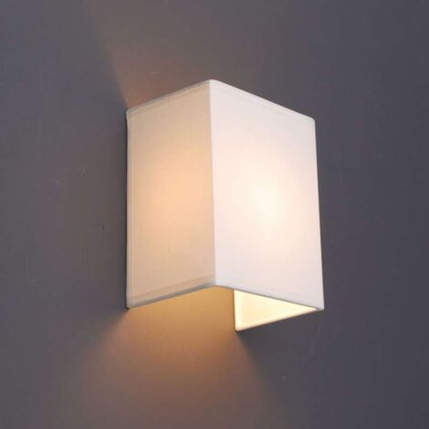 QAZQA Vete - Applique murale avec Abat-Jour - 1 lumière - L 150 mm - Crème - Design, Moderne - éclairage intérieur - Salon I Chambre