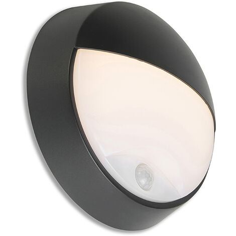 QAZQA hortus - LED Eclairage exterieur avec detecteur de mouvement Moderne - 1 lumière - Ø 215 mm - Noir - Moderne - Éclairage intérieur - Noir