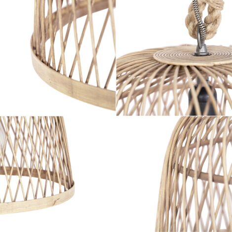 QAZQA calamus - Suspension - 1 lumière - Ø 400 mm - Beige - Rustique, Rustique - éclairage intérieur - Salon I Chambre I Cuisine I Salle à manger