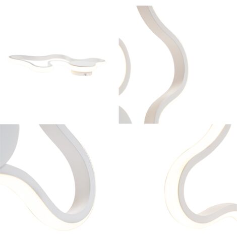 QAZQA plomp - LED Applique murale - 1 lumière - L 460 mm - Blanc - Moderne - éclairage intérieur - Salon I Chambre I Cuisine I Salle à manger