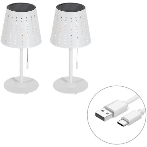 Lampe De Table Sans Fil Rechargeable - Design Bois, Dimmable, étanche, Tactile