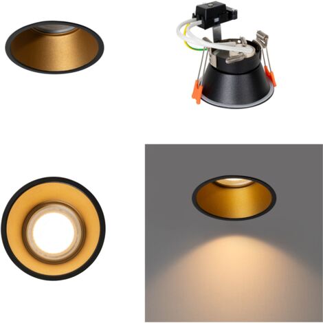 QAZQA dept - Spot encastrable - 1 lumière - Ø 9 cm - Noir - Moderne - éclairage extérieur - Salon I Chambre I Cuisine I Salle à manger