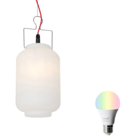 Suspension Industrielle Qazqa 'Shell' - 1 Lumière, IP44, Culot E27, Design Acier Rustique Pour Extérieur Et Intérieur