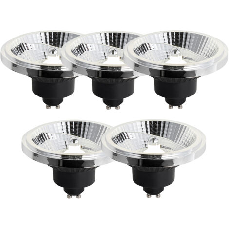 LUEDD Lot de 5 Ampoule LED GU10 à intensité variable 111mm 10,5W 770LM 4000K (1/4)