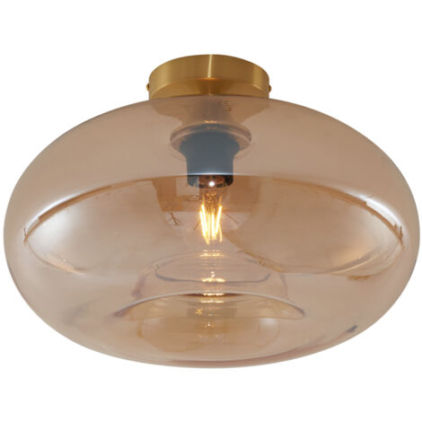 QAZQA busa - Plafonnier - 1 lumière - Ø 40 cm - Doré/Laiton - Art Deco - éclairage intérieur - Salon I Chambre I Cuisine I Salle à manger (1/5)