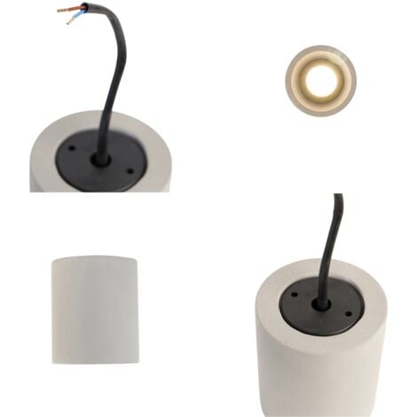 QAZQA deep - Spot plafond, plafonnier - 1 lumière - Ø 100 mm - Gris - Rustique - éclairage intérieur - Salon I Chambre I Cuisine I Salle à manger
