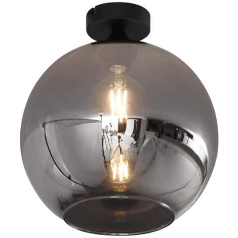 QAZQA sandra - Plafonnier - 1 lumière - Ø 30 cm - Noir - Art Deco - éclairage intérieur - Salon I Chambre I Cuisine I Salle à manger (1/5)