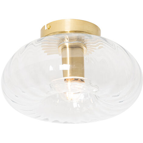 QAZQA ayesha - LED Plafonnier - 1 lumière - Ø 27 cm - Doré - - éclairage intérieur - Salon I Chambre I Cuisine I Salle à manger (1/4)