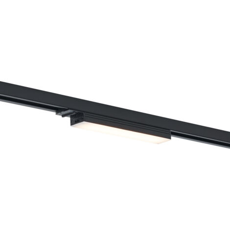 Qub Éclairage Sur Rail 1 Phase GU10 - 200 Cm En Forme De I - 3 Suspensions - Système Modulaire Noir