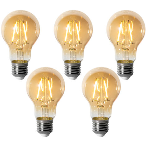 LUEDD Lot de 5 Ampoule LED E27 à intensité variable A60 Or 3W 310 lm 2200K