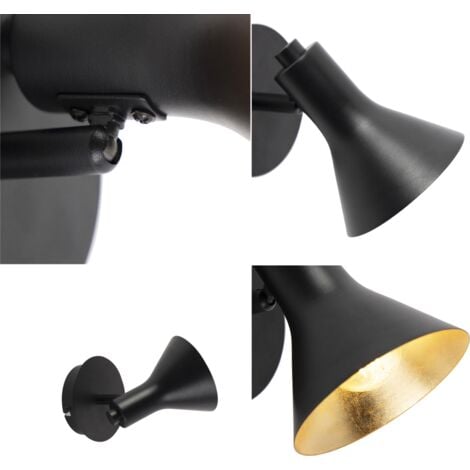 QAZQA magno - Spot plafond, plafonnier - 1 lumière - L 150 mm - Noir - Moderne - éclairage intérieur - Salon I Chambre I Cuisine I Salle à manger
