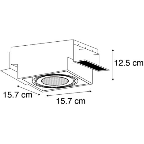 Qazqa Oneon Honey Einbauleuchte – Schwarzer LED-Strahler, GU10, Dimmbar, 15,6 Cm