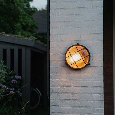 QAZQA nautica - Applique murale - 1 lumière - L 260 mm - Noir - Rustique - éclairage extérieur
