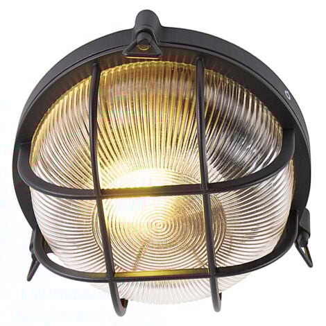 QAZQA nautica - Applique murale - 1 lumière - L 260 mm - Noir - Rustique - éclairage extérieur