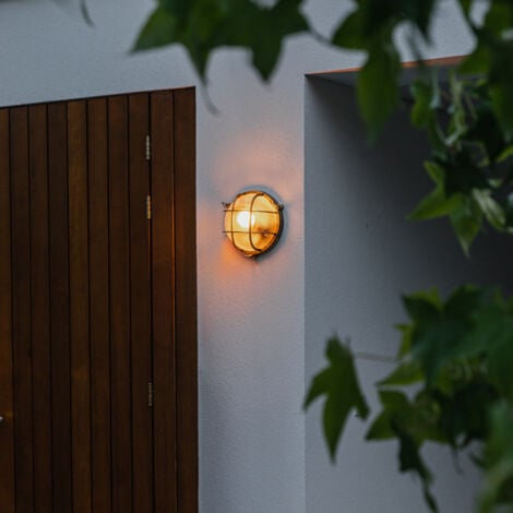 QAZQA nautica - Applique murale - 1 lumière - L 260 mm - Doré/Laiton - Rustique - éclairage extérieur - Garage / cellier
