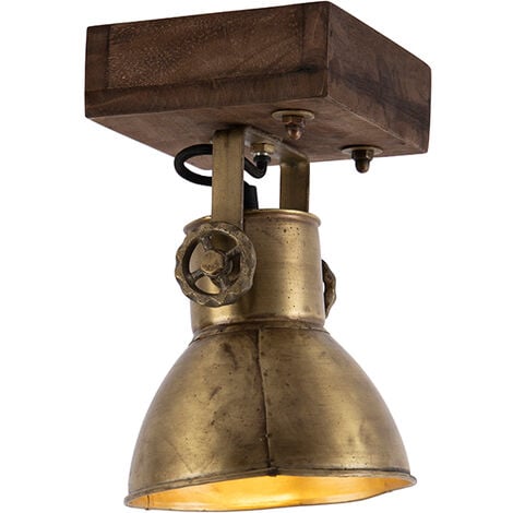 QAZQA Stanley - Spot Plafond, Plafonnier - 1 Lumière - 8 Cm - Gunmetal - Moderne - éclairage