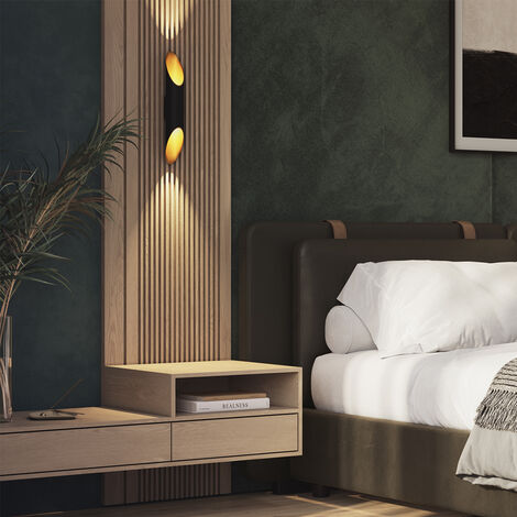 QAZQA organo - Applique murale - 2 lumière - L 5.6 cm - Noir - Moderne - éclairage intérieur - Salon I Chambre I Cuisine I Salle à manger