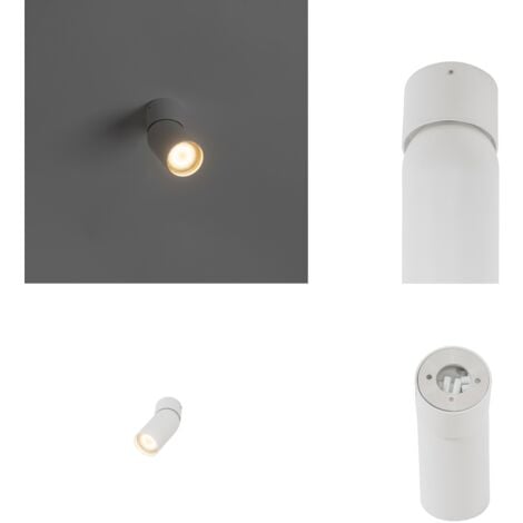 QAZQA falo - Spot plafond, plafonnier - 1 lumière - L 10.8 cm - Blanc - Moderne - éclairage intérieur - Salon I Chambre I Cuisine I Salle à manger