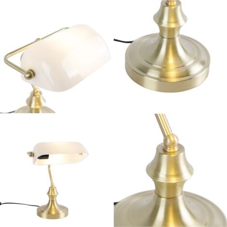 QAZQA banker - Lampe de notaire - 1 lumière - L 265 mm - Doré - Classique/Antique - éclairage intérieur - Salon I Chambre
