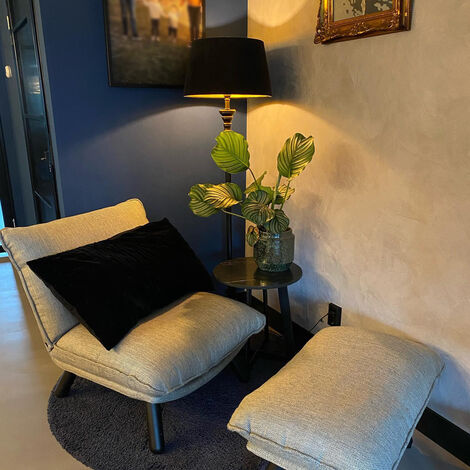 QAZQA classico - Lampadaire avec Abat-Jour - 1 lumière - H 155 cm - Noir - Classique/Antique - éclairage intérieur - Salon I Chambre I Cuisine I Salle à manger