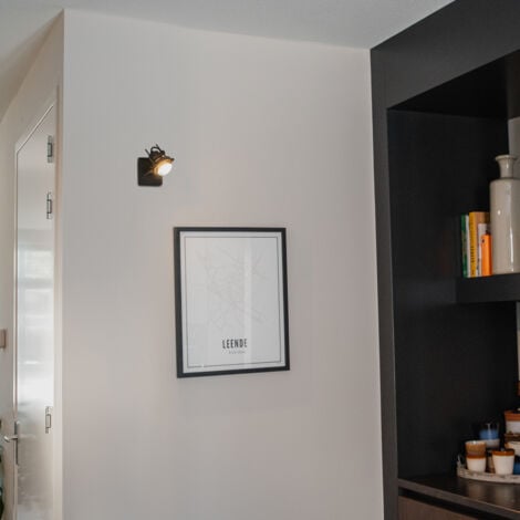 QAZQA suplux - Spot plafond, plafonnier - 1 lumière - L 8 cm - Noir - Rustique - éclairage intérieur - Salon I Chambre I Cuisine I Salle à manger