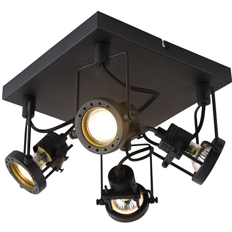 Plafonnier Plafonnier Spot Spot Spot Lampe de salon Eclairage de couloir, 2  spots flamme mobiles, Chrome clair, 2x LED 4W 250Lm blanc chaud, LxPxH  38x8x16cm