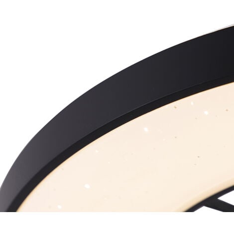 QAZQA climo - LED Dimmable Ventilateur de plafond variateur inclus - 1 lumière - Ø 590 mm - Noir - Moderne - éclairage intérieur - Salon I Chambre I Cuisine I Salle à manger