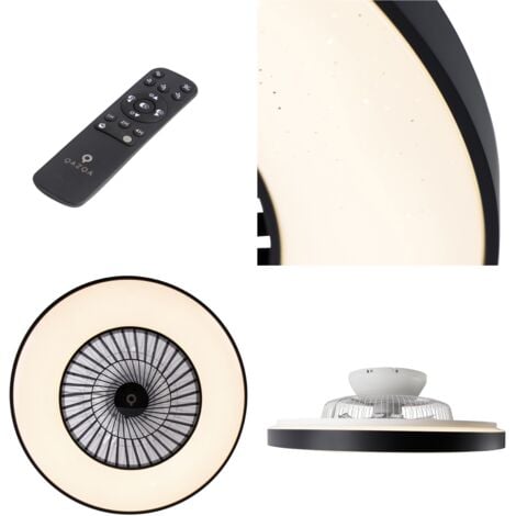 QAZQA climo - LED Dimmable Ventilateur de plafond variateur inclus - 1 lumière - Ø 590 mm - Noir - Moderne - éclairage intérieur - Salon I Chambre I Cuisine I Salle à manger