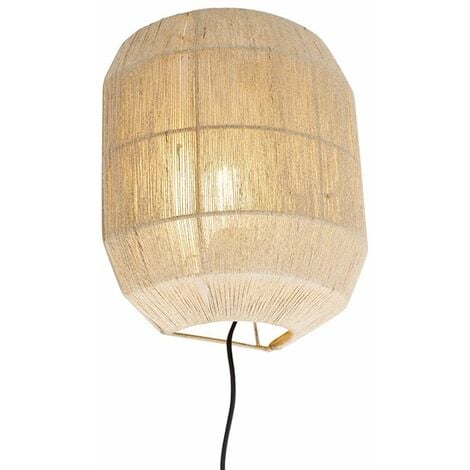 QAZQA riki - Applique murale avec interrupteur - 1 lumière - L 15 cm - Beige - Oriental - éclairage intérieur - Salon I Chambre I Cuisine I Salle à manger